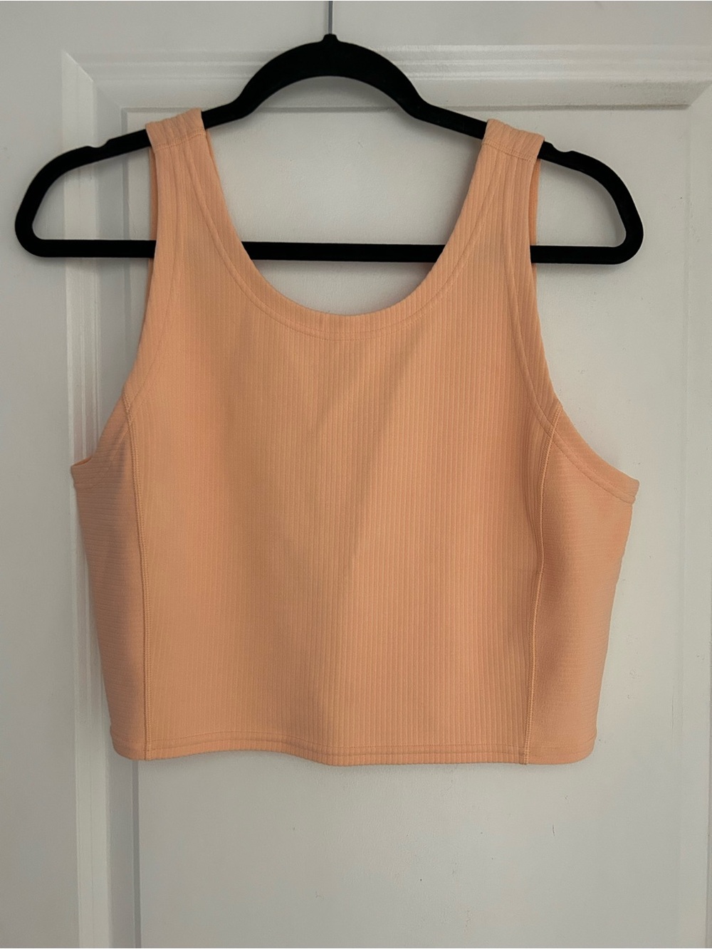 Lululemon Ribbed Softstreme Cropped Tank Top Peach Bellini Size 12